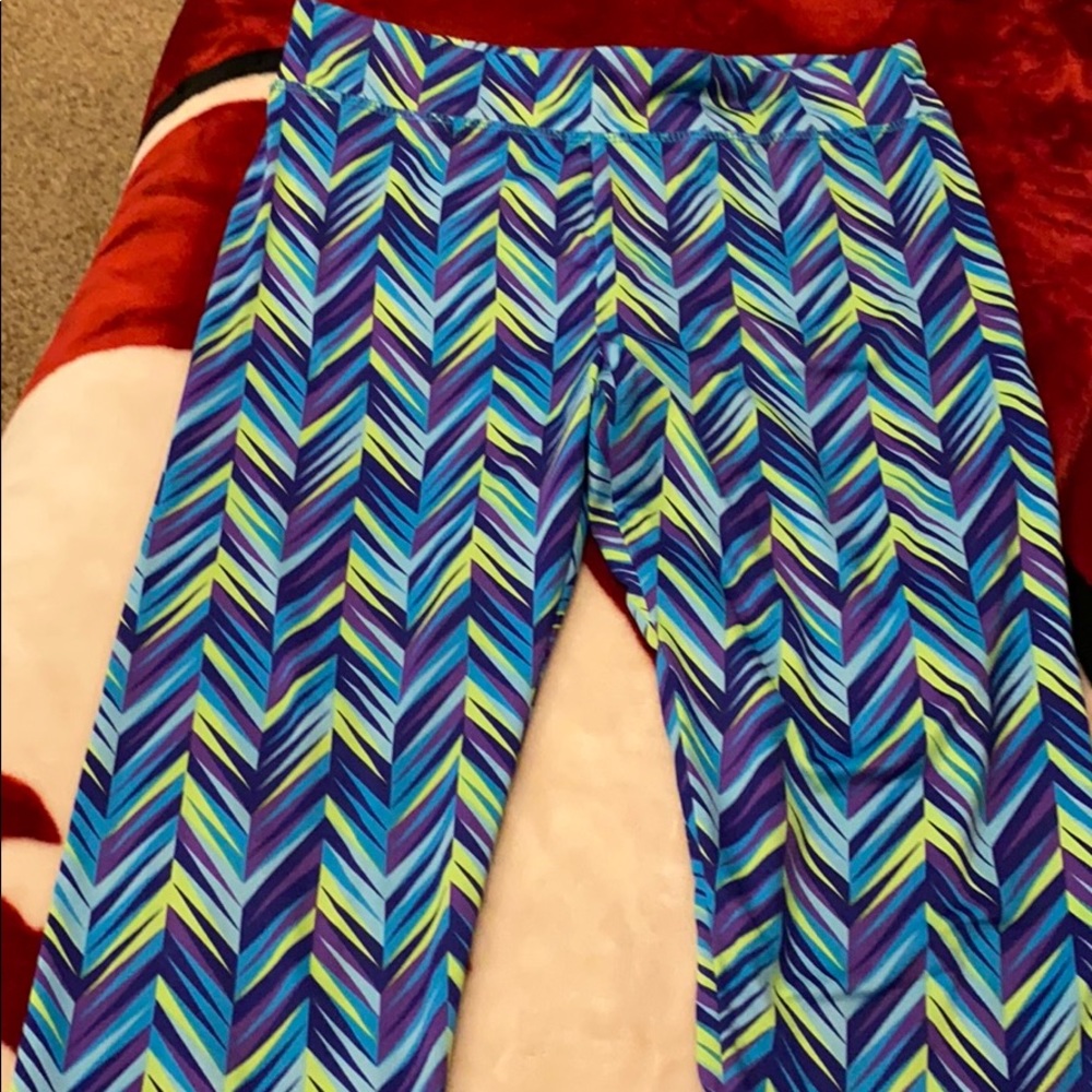 Girls size L colorful athletic leggings